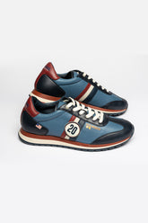 Steve McQueen Cool Royal Blue Leather Sneakers for Men